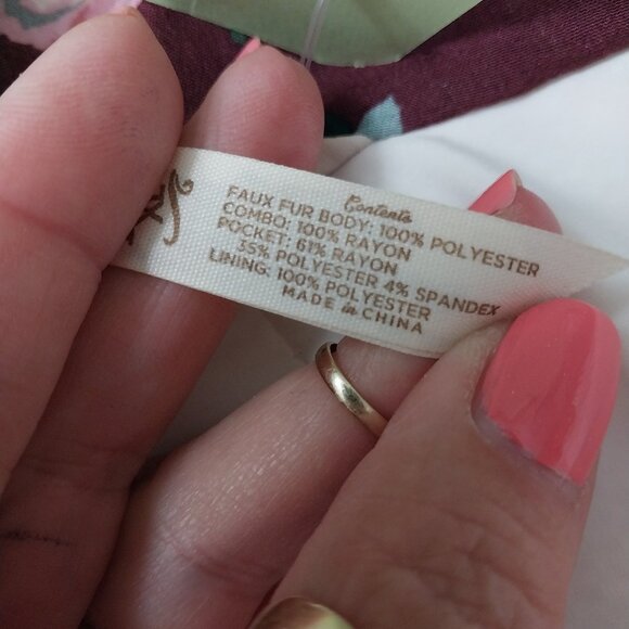 3558 XL Matilda Jane Sherpa Fleece Jacket in White And Pink. - Picture 10 of 11